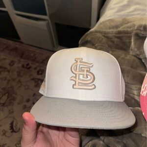White and Tan Baseball Cap